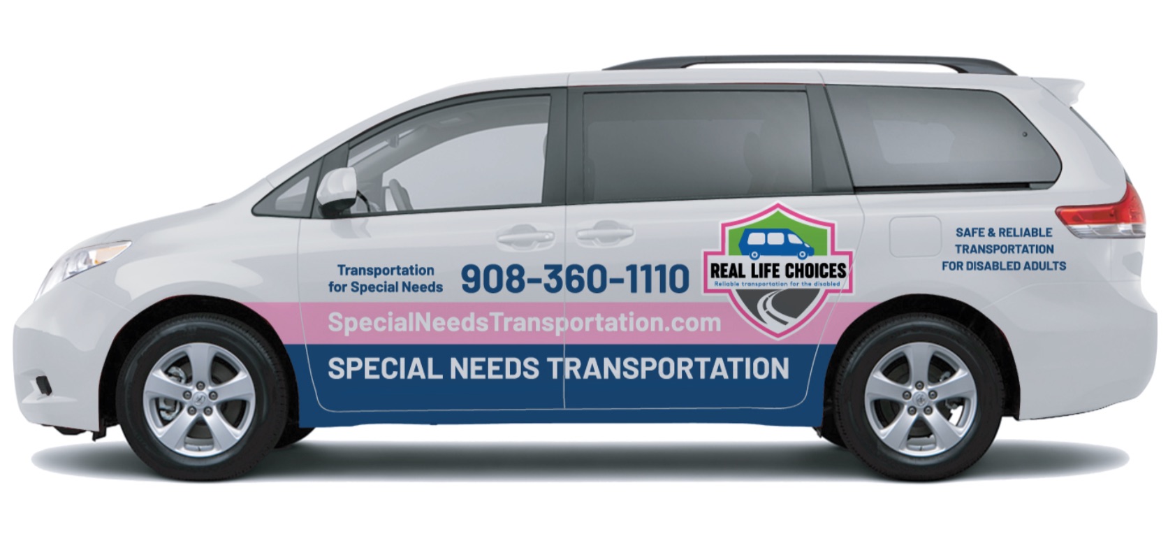 Real Life Choices Transit branded transport van